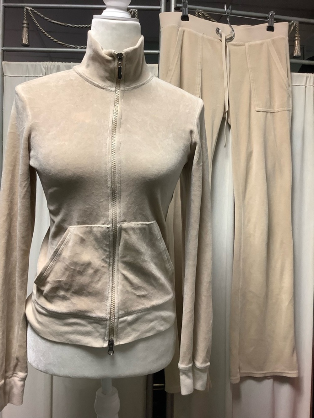 Juicy Couture velour pants 30 x 34 zip up hoodie tracksuit